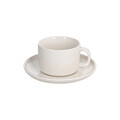 Set 6 cesti de ceai cu farfurie Edge, Tognana, 220 ml, New Bone China, bej