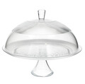 Platou cu picior si capac pentru tort Clear, Tognana, 33x28 cm, sticla, transparent