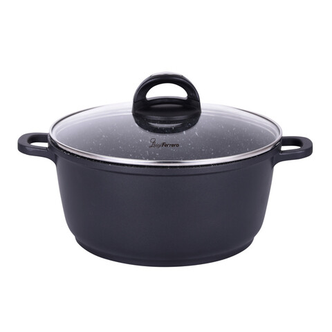 Oala cu capac Hanna, Luigi Ferrero, 24x11.5 cm, 4.4 L, aluminiu turnat