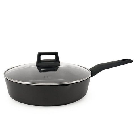 Tigaie adanca cu capac Rosso, Luigi Ferrero, 28x7 cm, 3.6 L, aluminiu presat