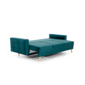 Canapea extensibila 3 locuri ELTAP, Ask21, Asgard, 233x92x93 cm, lemn/poliester, verde