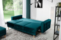 Canapea extensibila 3 locuri ELTAP, Ask21, Asgard, 233x92x93 cm, lemn/poliester, verde