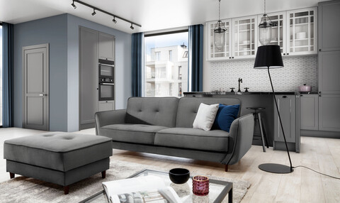 Canapea extensibila 3 locuri ELTAP, SO-BEL-04NU, Bellis, 220x90x83 cm, lemn/poliester, gri