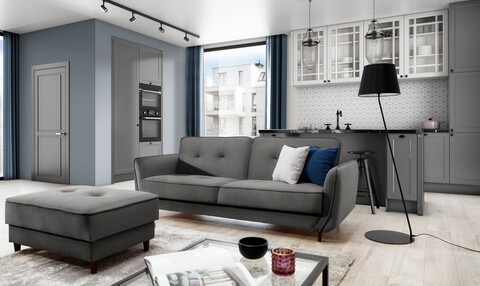 Canapea extensibila 3 locuri ELTAP, SO-BEL-05NU, Bellis, 220x90x83 cm, lemn/poliester, gri