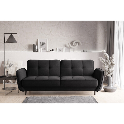 Canapea extensibila 3 locuri ELTAP, SO-BEL-10FL, Bellis, 220x90x83 cm, lemn/poliester, negru