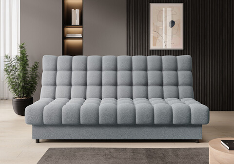 Canapea extensibila 3 locuri ELTAP, Clareta, 197x95x96 cm, lemn/poliester, gri deschis