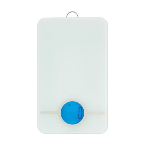 Cantar de bucatarie, Brabantia, Tasty+, display LCD, 26.5x15.2x2 cm, sticla/inox, gri deschis