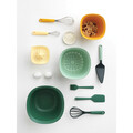 Set 3 cutite cu suport, Brabantia, Tasty+, 35.5x9x6.3 cm, plastic/otel, gri inchis
