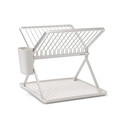 Scurgator de vase cu suport tacamuri, pliabil, Brabantia, SinkSide, 37x33x31.5 cm, aluminiu, gri deschis