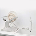 Scurgator de vase cu suport tacamuri, pliabil, Brabantia, SinkSide, 37x33x31.5 cm, aluminiu, gri deschis