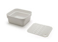 Bol de spalat cu tava de picurare, Brabantia, SinkSide, 37.4x34.4x16.1 cm, plastic, gri deschis
