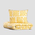 Lenjerie de pat pentru o persoana Maguti, Homla, 2 piese, 140x200 cm, bumbac, galben/alb