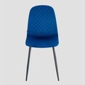 Scaun Noir, Homla, 52x44x85 cm, metal/catifea din poliester, albastru/negru