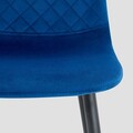 Scaun Noir, Homla, 52x44x85 cm, metal/catifea din poliester, albastru/negru