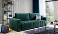 Canapea extensibila 3 locuri ELTAP, Laz03, Lazaro, 247x97x92 cm, lemn/poliester, verde inchis