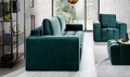 Canapea extensibila 3 locuri ELTAP, Laz03, Lazaro, 247x97x92 cm, lemn/poliester, verde inchis