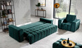 Canapea extensibila 3 locuri ELTAP, Laz03, Lazaro, 247x97x92 cm, lemn/poliester, verde inchis