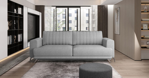 Canapea extensibila 4 locuri ELTAP, SO-ELI-04BO, Elise, 250x95x90 cm, lemn/poliester, gri deschis