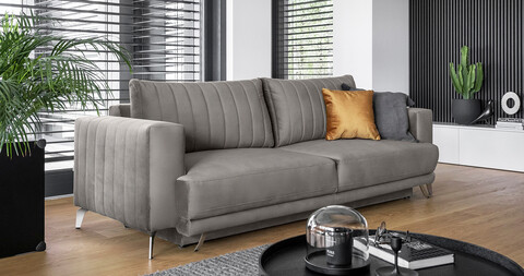 Canapea extensibila 4 locuri ELTAP, SO-ELI-04LO, Elise, 250x95x90 cm, lemn/poliester, gri