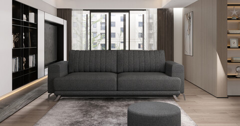 Canapea extensibila 4 locuri ELTAP, SO-ELI-05VER, Elise, 250x95x90 cm, lemn/poliester, gri inchis