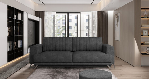 Canapea extensibila 4 locuri ELTAP, SO-ELI-06LE, Elise, 250x95x90 cm, lemn/poliester, gri inchis