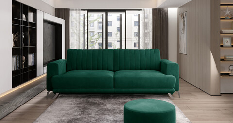 Canapea extensibila 4 locuri ELTAP, SO-ELI-35NU, Elise, 250x95x90 cm, lemn/poliester, verde inchis