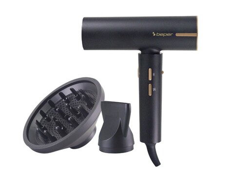 Uscator de par Beper, 1800W, 3 viteze, 3 trepte de temperatura, 17x5x18.5 cm, negru
