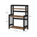 Raft de organizare blat bucatarie/birou, Songmics, 41x18x53 cm, MDF/rama din bambus, maro/negru