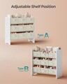 Organizator jucarii / mobilier camera copilului, Songmics, 9 compartimente, 62.5x29.5x60 cm, PAL, alb cloud