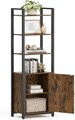 Corp biblioteca, Vasagle, Industrial Tall, 40x24x159.5 cm, otel/PAL, maro/negru