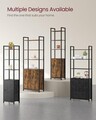 Corp biblioteca, Vasagle, Industrial Tall, 40x24x159.5 cm, otel/PAL, maro/negru