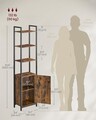 Corp biblioteca, Vasagle, Industrial Tall, 40x24x159.5 cm, otel/PAL, maro/negru