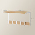 Set 2 rafturi de perete cu agatatori, Vasagle, 50x24.2x26.5, otel/PAL, alb/natural