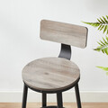 Set 2 scaune de bar, Vasagle, Industrial, 54x99 cm, PAL/otel, gri