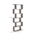 Biblioteca cu 6 rafturi, Vasagle, Cube Display, 70x24x190.5 cm, PAL, gri