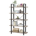 Biblioteca cu 5 rafturi, Vasagle, Industrial, 105x33.5x177.5 cm. PAL/otel, gri/negru