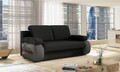 Canapea extensibila 3 locuri ELTAP, Laura, 202x79x84 cm, lemn/poliester, negru/gri inchis