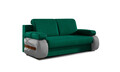 Canapea extensibila 3 locuri ELTAP, Laura, 202x79x84 cm, lemn/poliester, verde inchis/gri deschis