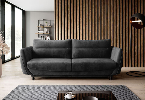 Canapea extensibila 4 locuri ELTAP, SO-SIL-06NU, Silva, 236x95x90 cm, lemn/poliester, gri inchis