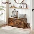 Bancheta cu spatiu depozitare, Vasagle, 100x40x46 cm, PAL, maro rustic