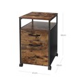 Dulap de birou pentru dosare, Vasagle, cu compartiment A4 si letter, 41x45x66 cm, MDF/PAL/otel, maro rustic