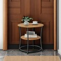 Masuta de cafea, Vasagle, Round, 55x55 cm, max 40 kg, PAL/otel, maro