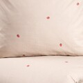 Lenjerie de pat pentru o persoana Fresas, Homla, 2 piese, 140x200 cm, bumbac, bej/rosu