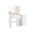 Masa de toaleta cu oglinda / masuta dressing, Vasagle, 80x40x132 cm, PAL/oglinda, alb