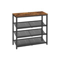 Pantofar cu 4 rafturi, Vasagle, 75x30x73 cm, PAL/otel, maro