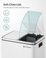 Cos de gunoi cu pedala 2 x 15 L, Songmics, inchidere soft close, igienic, etans, 41x36x47 cm, otel, alb