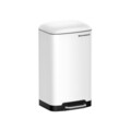 Cos de gunoi cu pedala 30 L, Songmics, Slim, inchidere soft close, 34.5x32.5x61.5 cm, otel, alb