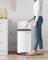 Cos de gunoi cu pedala 30 L, Songmics, Slim, inchidere soft close, 34.5x32.5x61.5 cm, otel, alb