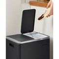 Cos de gunoi cu pedala 2 x 15 L, Songmics, inchidere soft close, igienic, etans, 41x36x47 cm, otel, negru