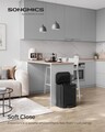 Cos de gunoi cu pedala 20 L, Songmics, inchidere soft close, 36.6x30x42.5 cm, inox, negru ink